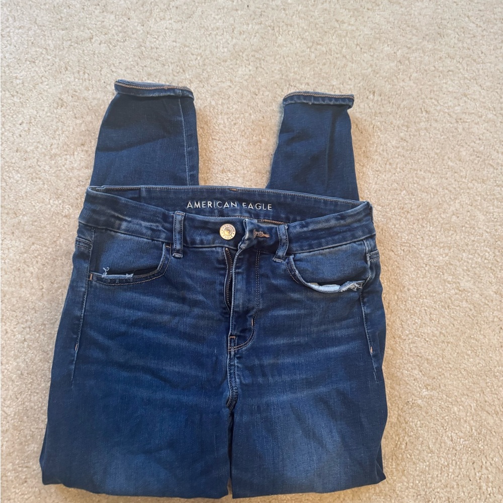 American Eagle Outfitters Women's Dark Blue Jeans